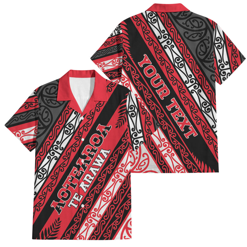 Personalised Aotearoa Te Arawa Family Matching Off Shoulder Short Dress and Hawaiian Shirt New Zealand Maori Tribal Fern Pattern
