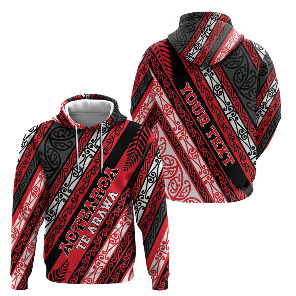 Personalised Aotearoa Te Arawa Hoodie New Zealand Maori Tribal Fern Pattern