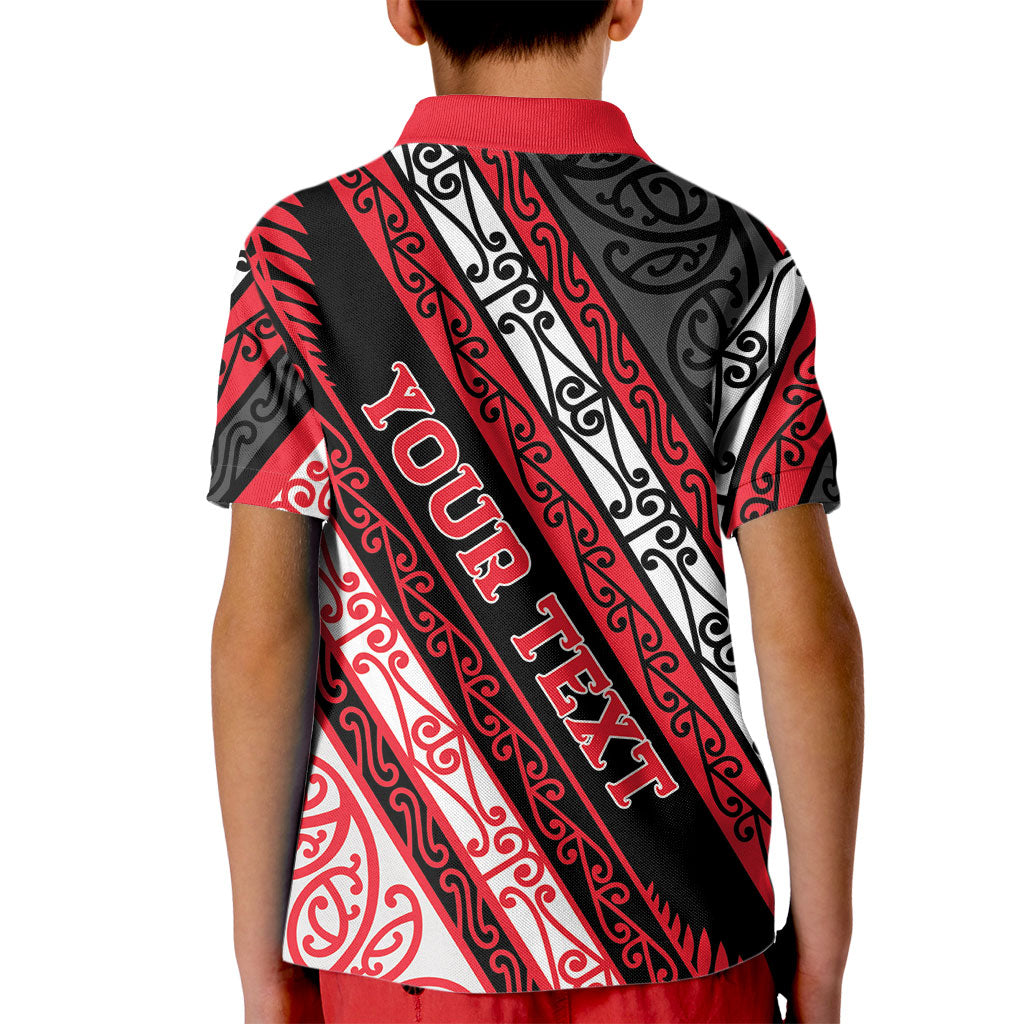 Personalised Aotearoa Te Arawa Kid Polo Shirt New Zealand Maori Tribal Fern Pattern