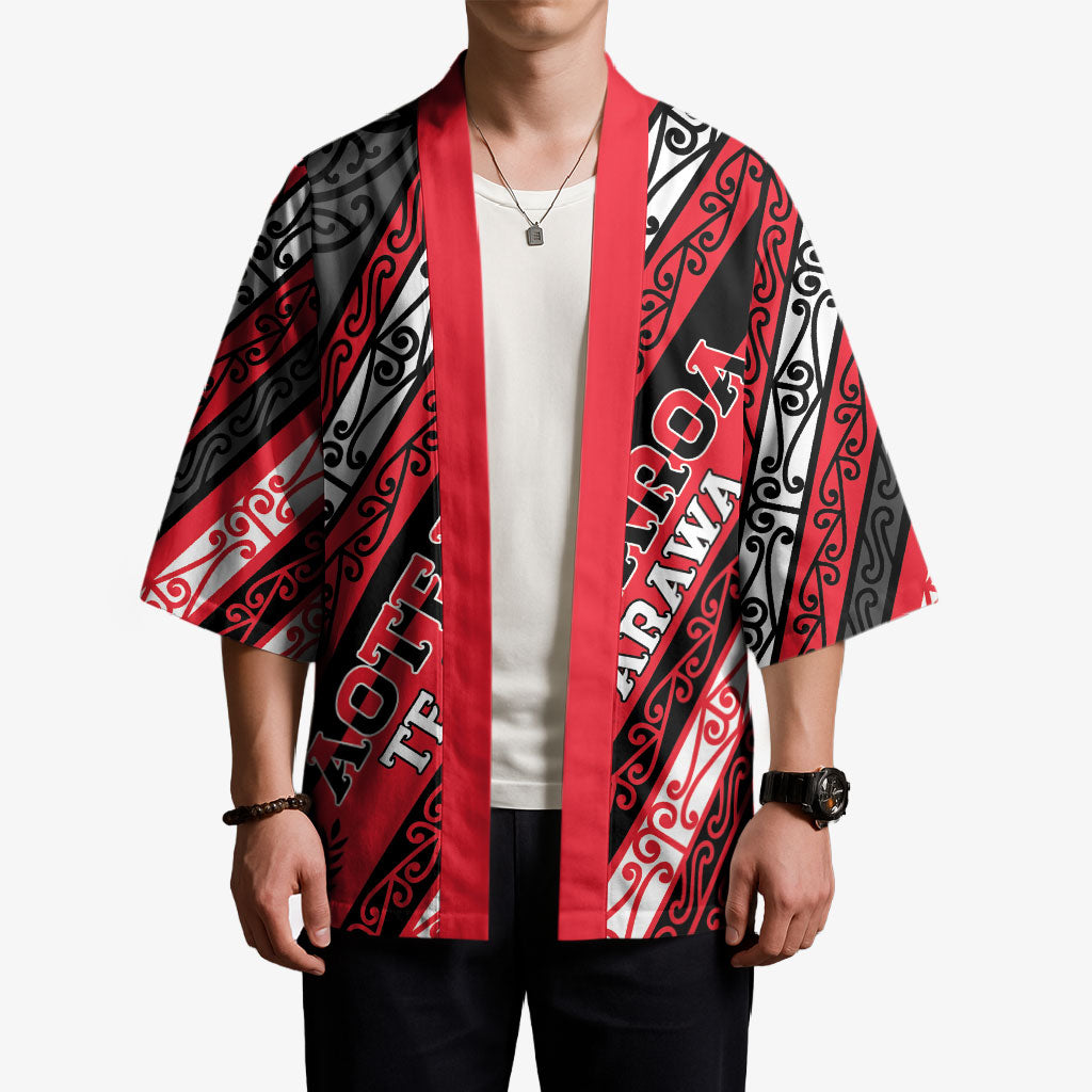 Personalised Aotearoa Te Arawa Kimono New Zealand Maori Tribal Fern Pattern