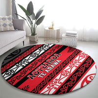 Aotearoa Te Arawa Round Carpet New Zealand Maori Tribal Fern Pattern