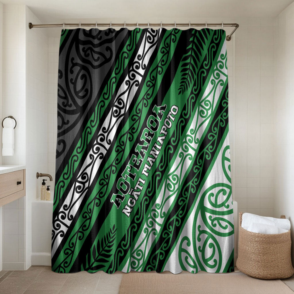 Aotearoa Ngati Maniapoto Bathroom Set New Zealand Maori Tribal Fern Pattern