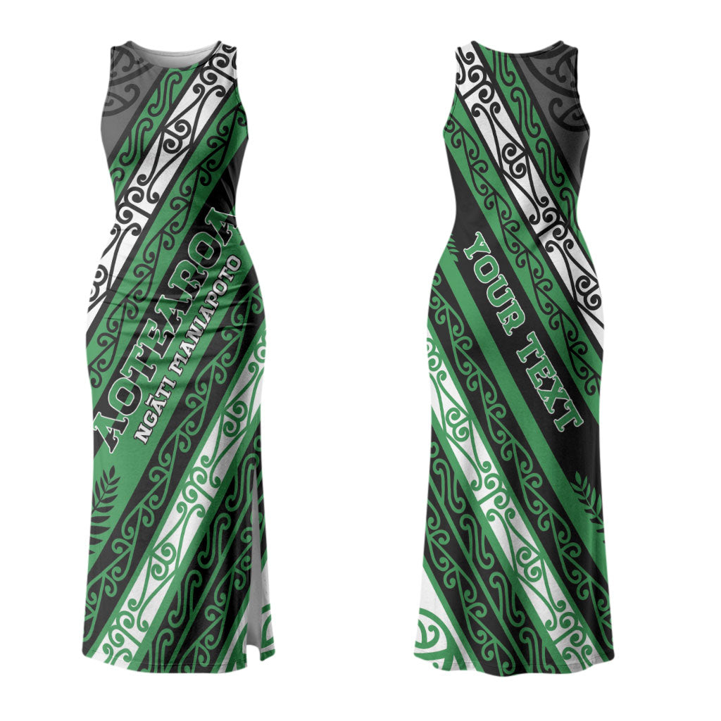 Personalised Aotearoa Ngati Maniapoto Couples Matching Tank Maxi Dress and Hawaiian Shirt New Zealand Maori Tribal Fern Pattern