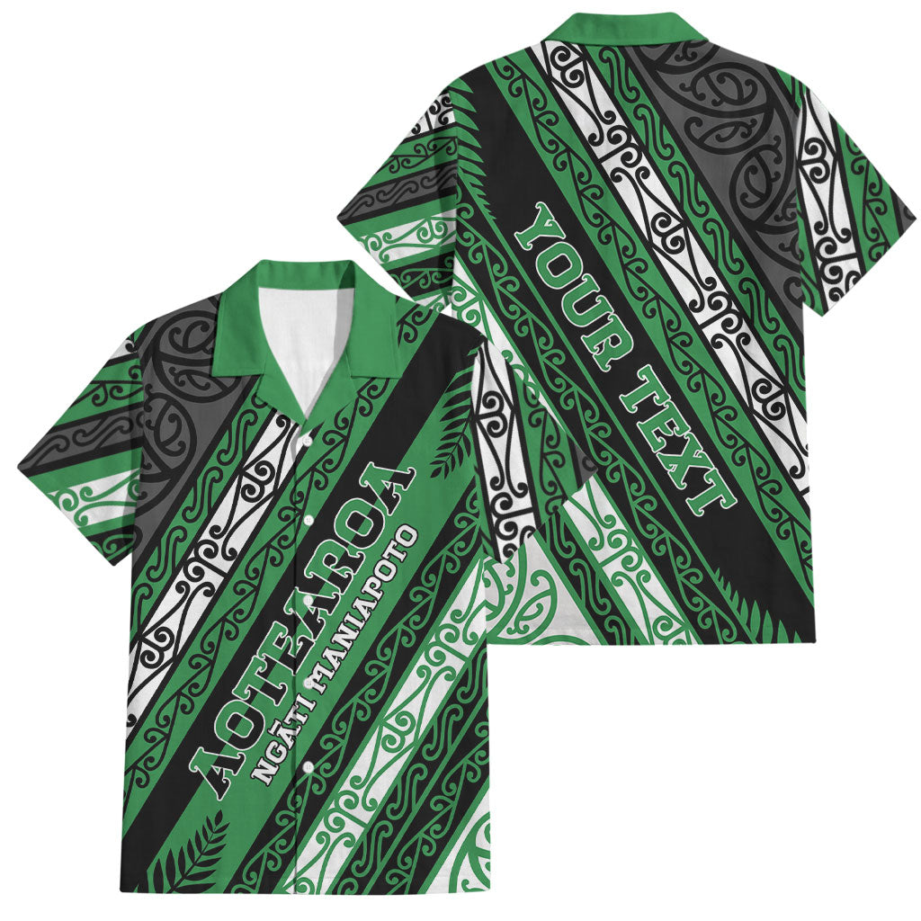 Personalised Aotearoa Ngati Maniapoto Family Matching Puletasi and Hawaiian Shirt New Zealand Maori Tribal Fern Pattern
