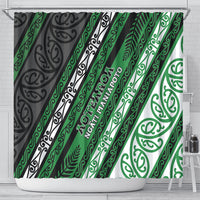 Aotearoa Ngati Maniapoto Shower Curtain New Zealand Maori Tribal Fern Pattern