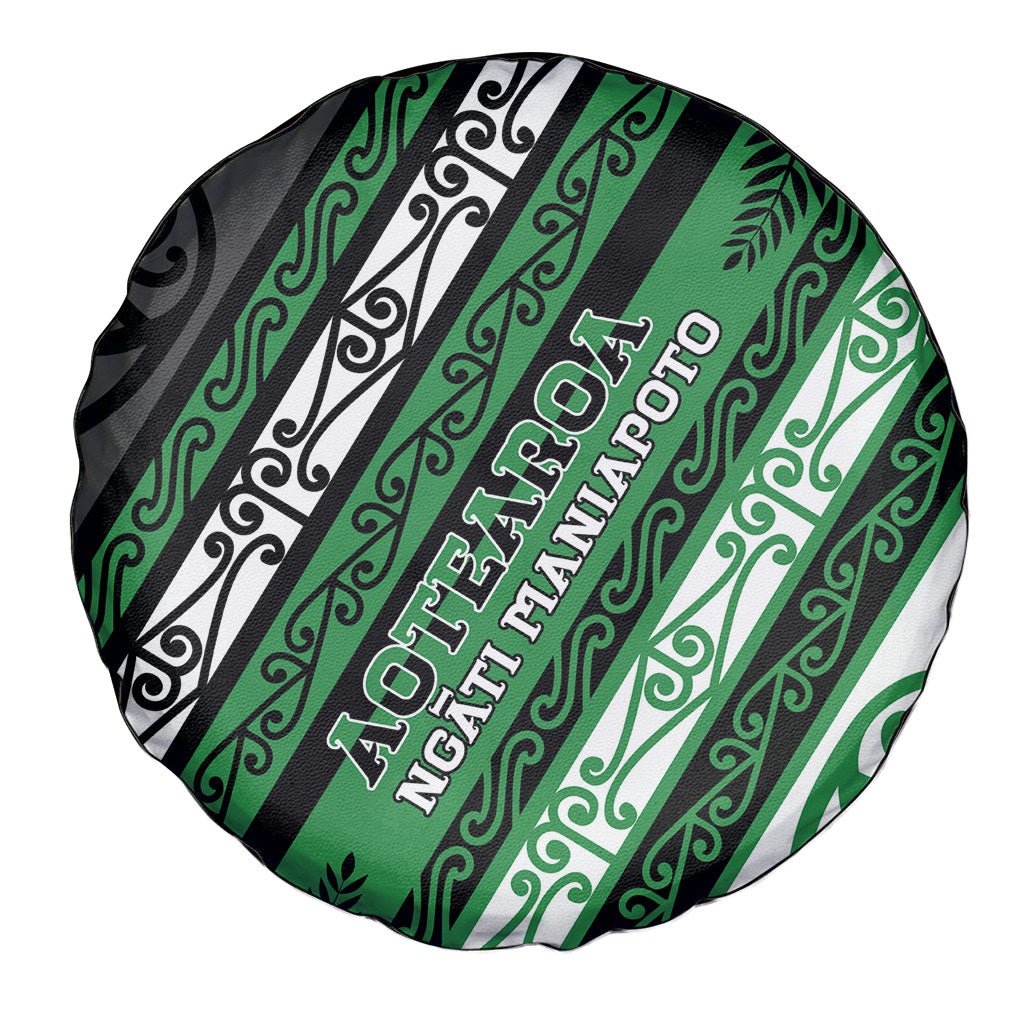 Aotearoa Ngati Maniapoto Spare Tire Cover New Zealand Maori Tribal Fern Pattern