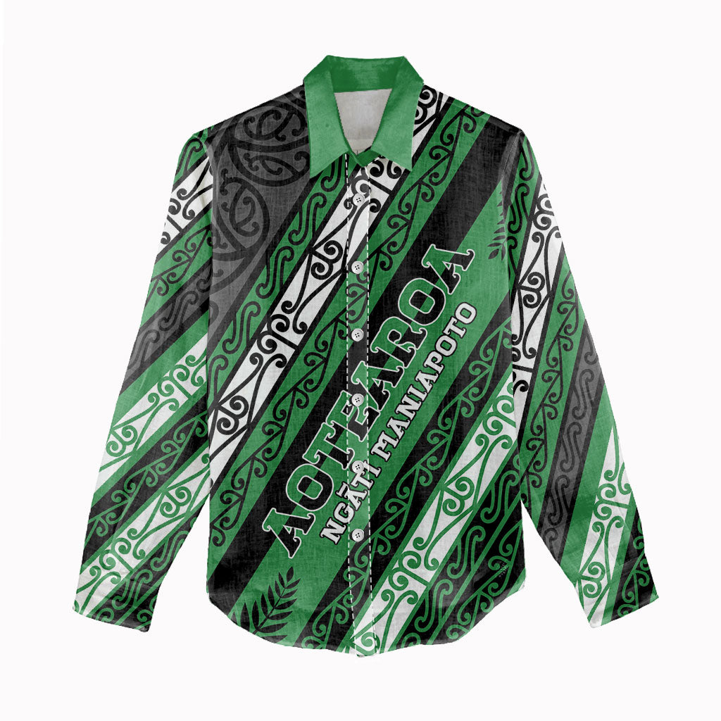 Personalised Aotearoa Ngati Maniapoto Women Casual Shirt New Zealand Maori Tribal Fern Pattern