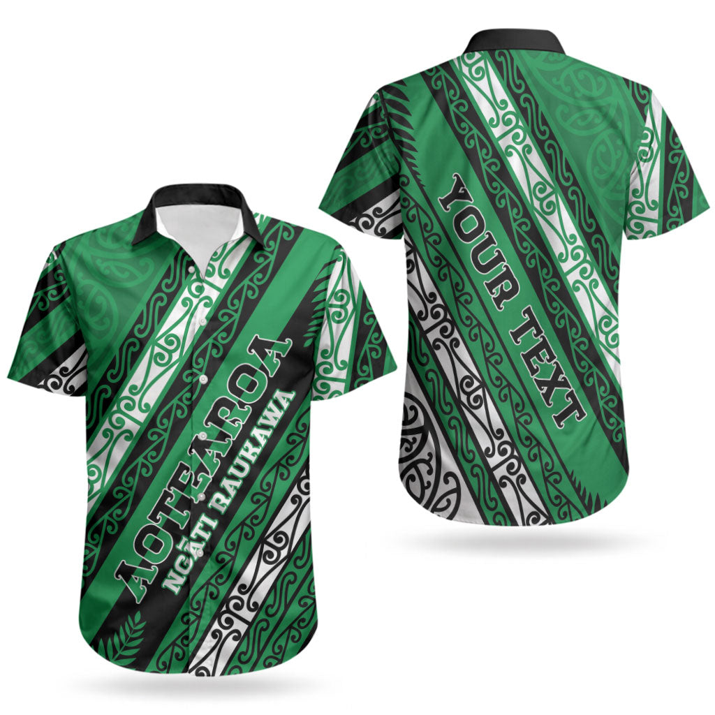 Personalised Aotearoa Ngati Raukawa Couples Matching Puletasi and Hawaiian Shirt New Zealand Maori Tribal Fern Pattern