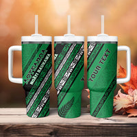Personalised Aotearoa Ngati Raukawa Tumbler With Handle New Zealand Maori Tribal Fern Pattern