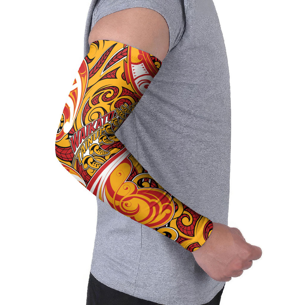 Custom Aotearoa Waikato Tainui Arm Sleeves Maori Tribal Pattern Koru Motif