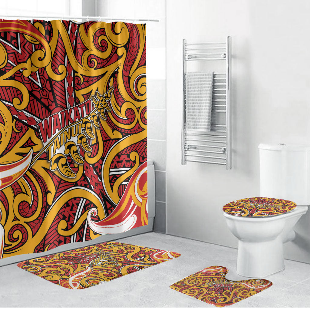 Aotearoa Waikato Tainui Bathroom Set Maori Tribal Pattern Koru Motif