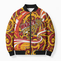 Custom Aotearoa Waikato Tainui Bomber Puffer Jacket Maori Tribal Pattern Koru Motif
