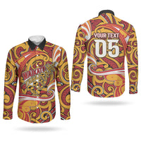 Custom Aotearoa Waikato Tainui Couples Matching Off Shoulder Maxi Dress and Long Sleeve Button Shirt Maori Tribal Pattern Koru Motif