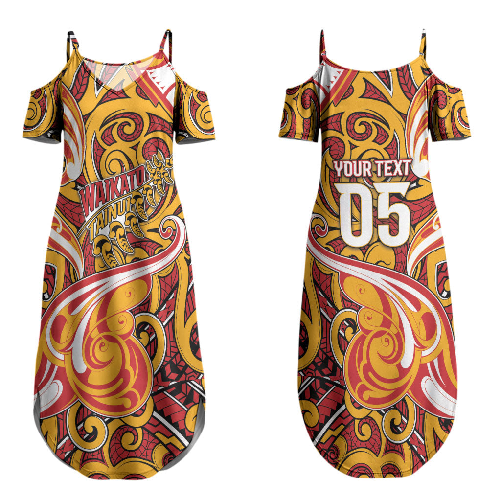 Custom Aotearoa Waikato Tainui Couples Matching Summer Maxi Dress and Long Sleeve Button Shirt Maori Tribal Pattern Koru Motif
