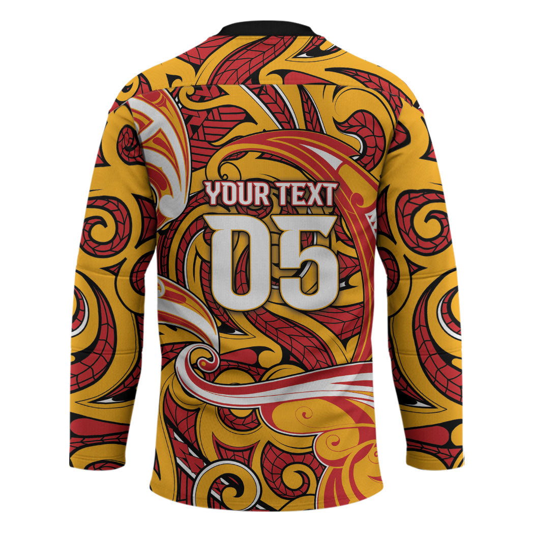 Custom Aotearoa Waikato Tainui Hockey Jersey Maori Tribal Pattern Koru Motif