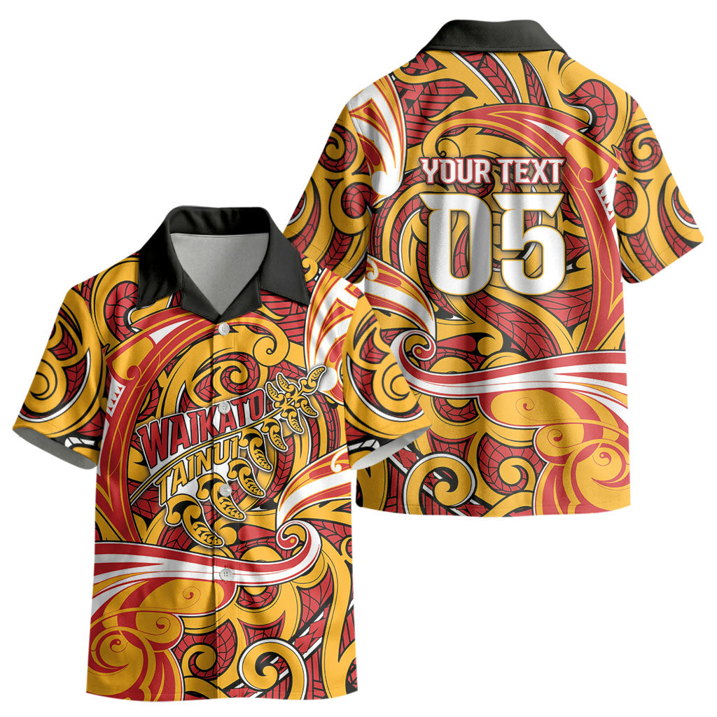 Custom Aotearoa Waikato Tainui Kid Hawaiian Shirt Maori Tribal Pattern Koru Motif