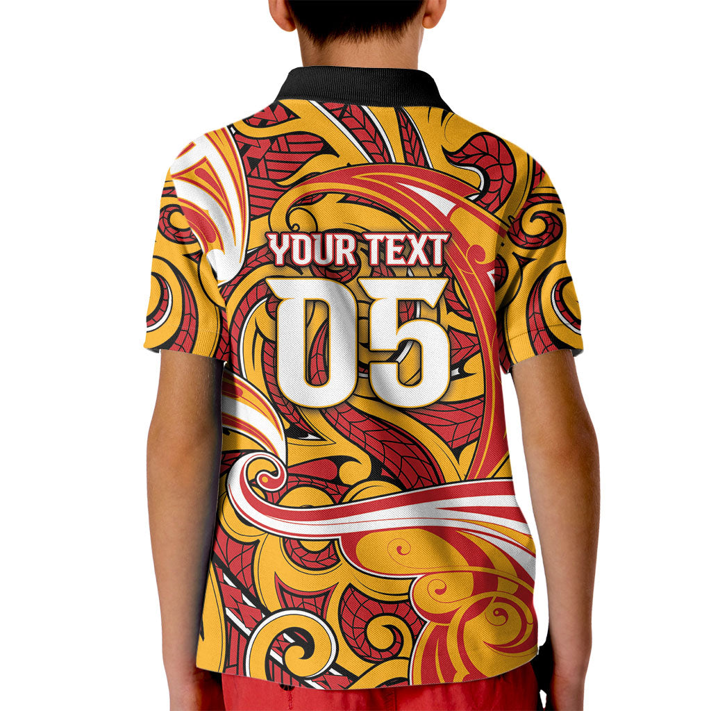 Custom Aotearoa Waikato Tainui Kid Polo Shirt Maori Tribal Pattern Koru Motif