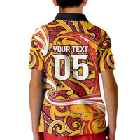 Custom Aotearoa Waikato Tainui Kid Polo Shirt Maori Tribal Pattern Koru Motif