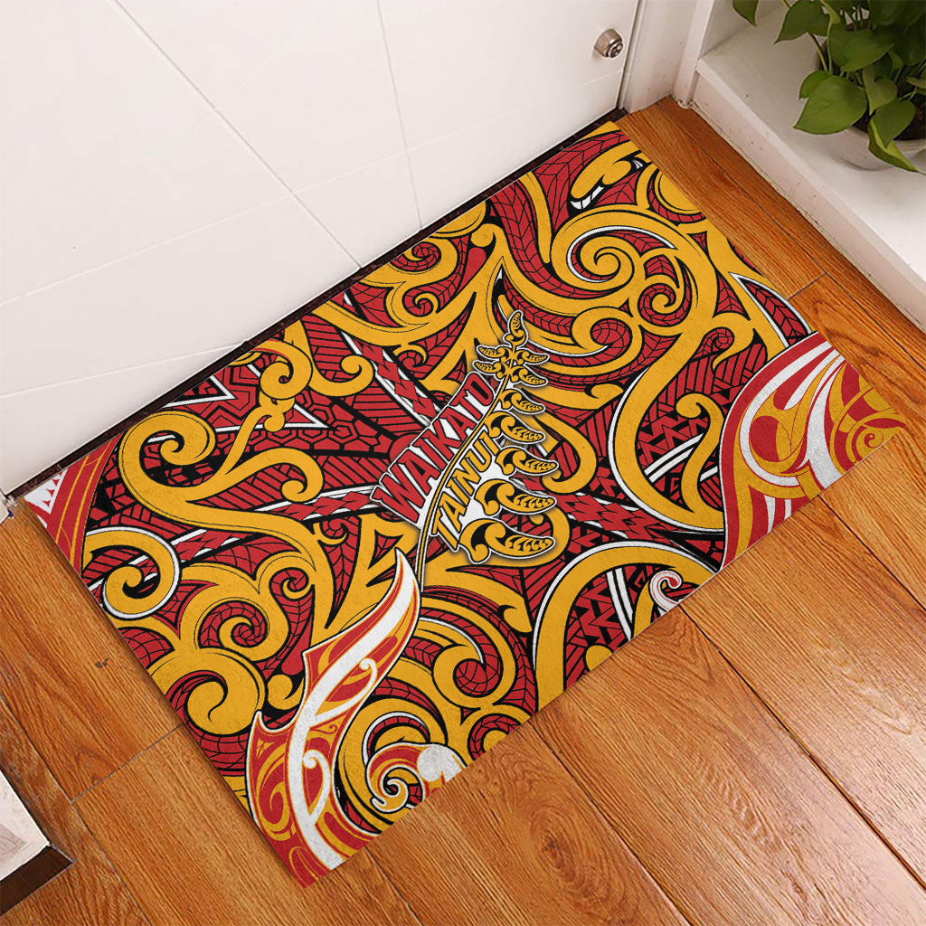 Aotearoa Waikato Tainui Rubber Doormat Maori Tribal Pattern Koru Motif