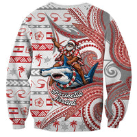 French Polynesian Christmas Sweatshirt Santa Riding Hammerhead Shark Tahitian DT05 - Polynesian Pride