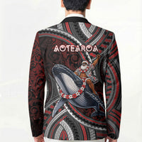 Aotearoa Christmas Blazer Santa Riding Humpback Whale Maori Koru DT05 - Polynesian Pride