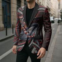 Aotearoa Christmas Blazer Santa Riding Humpback Whale Maori Koru DT05 - Polynesian Pride