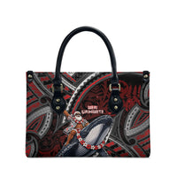 Aotearoa Christmas Leather Bag Santa Riding Humpback Whale Maori Koru DT05 - Polynesian Pride