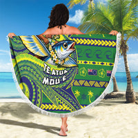 Cook Islands Christmas Beach Blanket Santa Riding Flying Fish DT05 - Polynesian Pride