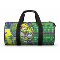 Cook Islands Christmas Duffle Bag Santa Riding Flying Fish DT05 One size Green - Polynesian Pride