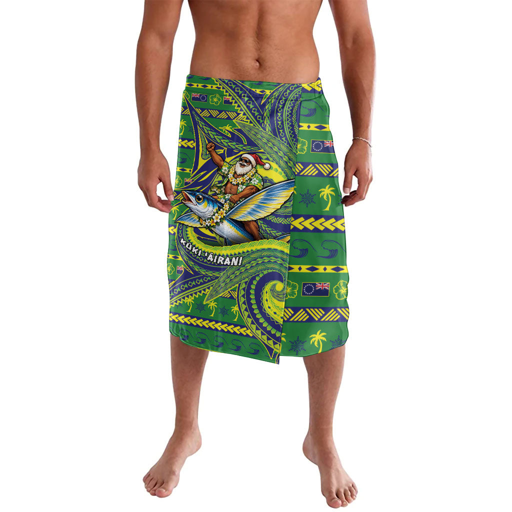 Cook Islands Christmas Lavalava Santa Riding Flying Fish
