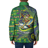 Cook Islands Christmas Padded Jacket Santa Riding Flying Fish DT05 - Polynesian Pride