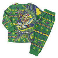 Cook Islands Christmas Pajama Set Santa Riding Flying Fish DT05 - Polynesian Pride