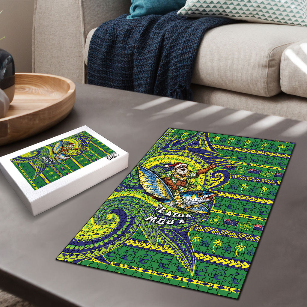 Cook Islands Christmas Puzzle Santa Riding Flying Fish DT05 - Polynesian Pride