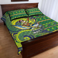 Cook Islands Christmas Quilt Bed Set Santa Riding Flying Fish DT05 - Polynesian Pride