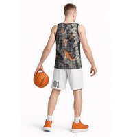 Black Palaka Hawaiian And Japanese Basketball Jersey Sakura Lei With Koi Fish DT05 - Polynesian Pride
