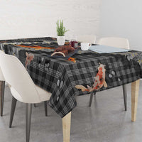 Black Palaka Hawaiian And Japanese Tablecloth Sakura Lei With Koi Fish DT05 - Polynesian Pride