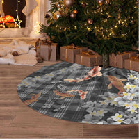 Black Palaka Hawaiian And Japanese Tree Skirt Sakura Lei With Koi Fish DT05 - Polynesian Pride