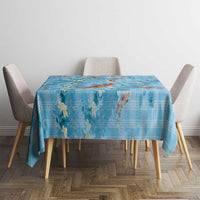 Blue Palaka Hawaiian And Japanese Tablecloth Sakura Lei With Koi Fish DT05 - Polynesian Pride