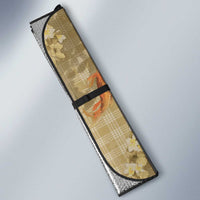 Beige Palaka Hawaiian And Japanese Auto Sun Shade Sakura Lei With Koi Fish - Polynesian Pride