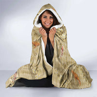 Beige Palaka Hawaiian And Japanese Hooded Blanket Sakura Lei With Koi Fish DT05 - Polynesian Pride