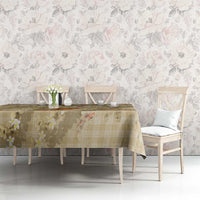 Beige Palaka Hawaiian And Japanese Tablecloth Sakura Lei With Koi Fish DT05 - Polynesian Pride