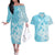 Hawaii Kanaka Maoli Couples Matching Off The Shoulder Long Sleeve Dress and Hawaiian Shirt Polynesian Turtle Tattoo