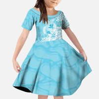 Hawaii Kanaka Maoli Family Matching Off The Shoulder Long Sleeve Dress and Hawaiian Shirt Polynesian Turtle Tattoo