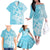 Hawaii Kanaka Maoli Family Matching Off The Shoulder Long Sleeve Dress and Hawaiian Shirt Polynesian Turtle Tattoo