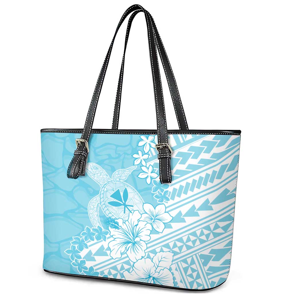 Hawaii Kanaka Maoli Leather Tote Bag Polynesian Turtle Tattoo