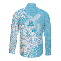Hawaii Kanaka Maoli Long Sleeve Button Shirt Polynesian Turtle Tattoo