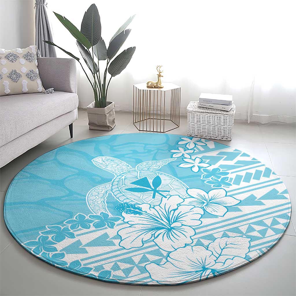 Hawaii Kanaka Maoli Round Carpet Polynesian Turtle Tattoo