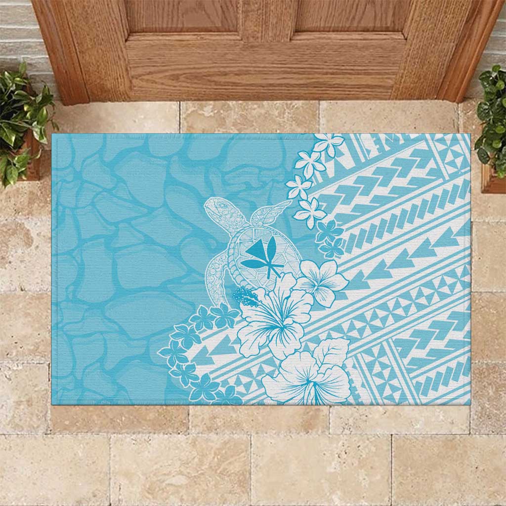 Hawaii Kanaka Maoli Rubber Doormat Polynesian Turtle Tattoo