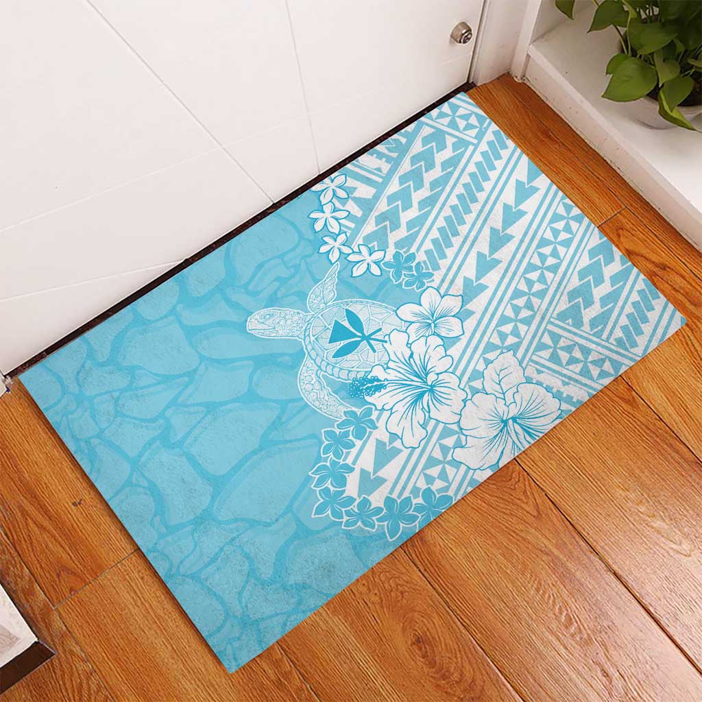 Hawaii Kanaka Maoli Rubber Doormat Polynesian Turtle Tattoo