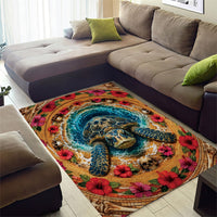 3D Illusion Honu Halloween Area Rug Hawaiian Sea Turtle Skull Shell Vortex DT05 - Polynesian Pride